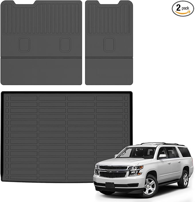 Wailtnb-All Weather Cargo Liners & Backrest Mats for Chevrolet Suburban & GMC Yukon XL 2015-2020 Liners Custom Fit Chevrolet Suburban & GMC Yukon XL 2015-2020 Waterproof Durable Accessories
