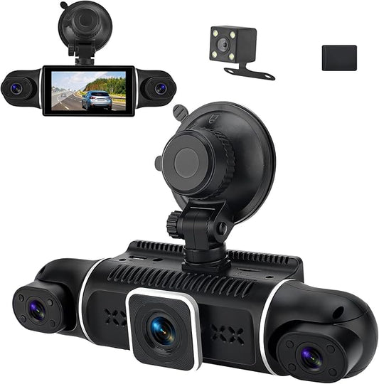 High Resolution 4 Channel Dash Camera,1080P 3.0in Display with Night Vision, G Sensor for Car DVR Functionality, WiFi and ADAS Mic