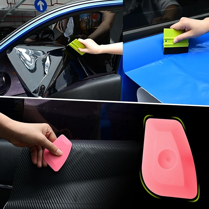 NEWISHTOOL Car Tint Kit Window Tinting Tools for Windshield/Rear Glass Film Install and Clean - Includes Bulldozer Squeegee, Felt Squeegee, Window Scraper, Small PPF, Utility Knife, Vinyl Wrap Cutter