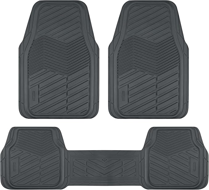 Rubbermaid Car Mats Full Set – All Weather Car Floor Mats Universal Trim-to-Fits Design,Heavy Duty Car Mats for Cars, SUVs, Trucks,and Vans - Beige