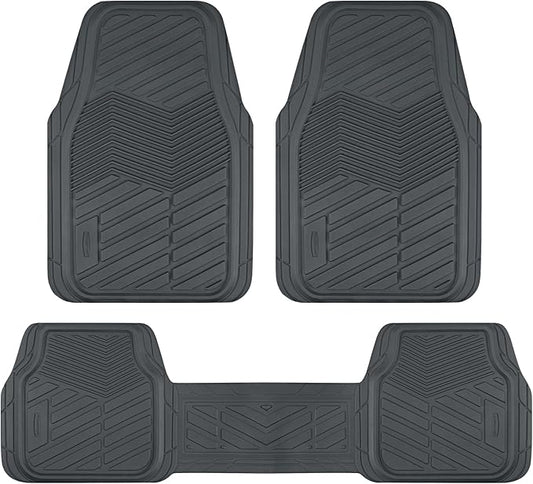 Rubbermaid Car Mats Full Set – All Weather Car Floor Mats Universal Trim-to-Fits Design,Heavy Duty Car Mats for Cars, SUVs, Trucks,and Vans - Beige
