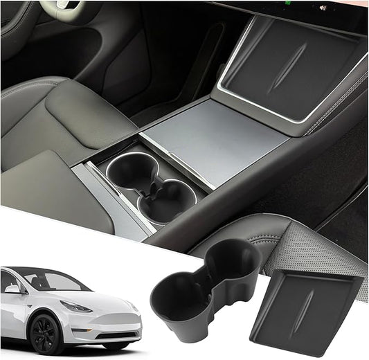 SXCY for 2025 Tesla Model Y Accessories Cup Holder Insert Silicone Cup Holder Limiter for 2025 Tesla Model Y Drink Holder Adapter Non-Slip Drink Stopper Stabilizer