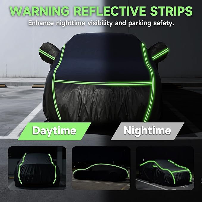 Car Cover fits Chevrolet Trax 2015-2025, SUV Size, 6 Layers Waterproof All Weather Protection, Sun UV Rain Snow Resistant with Windproof Straps & Reflective Design