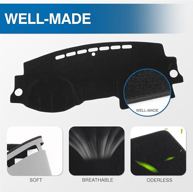 KUST Car Dash Cover for Honda CR-V CRV 2007 2008 2009 2010 2011 Non-Slip Dashboard Cover Interior Accessories for CRV Custom Fit Dash Mat Sunshade Windshield No Glare Black