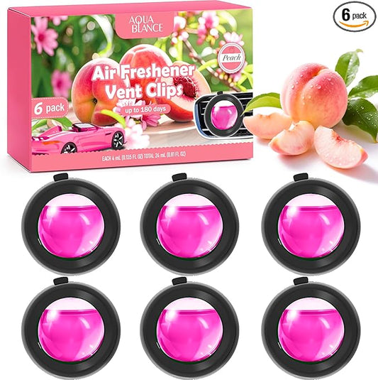 ar Air Freshener Vent Clips, Peach Scent, 6 Pack, Long Lasting Scent Up to 180 Days
