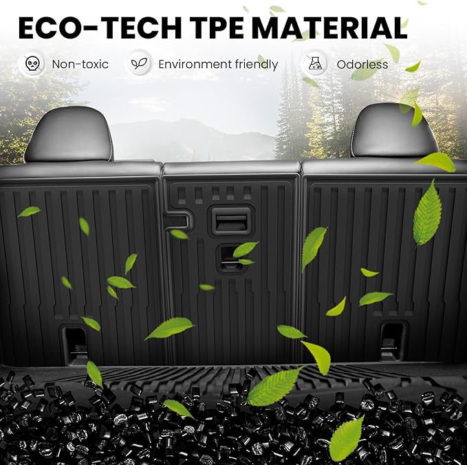 LASFIT Premium Extra Thick Rear Seat Back Covers for Tesla Model Y Juniper 2025/2026 | TPE Custom Fit Waterproof Model Y Accessories Second Row Back Seat Protector Mat Liner