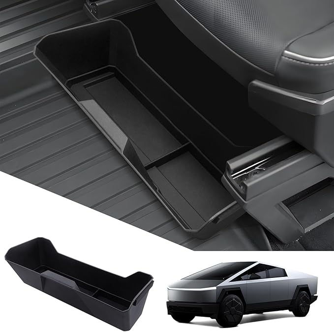 2025 Tesla Cybertruck Under Seat Storage Tray for 2024-2025 Cybertruck Hidden Organizer Tray Box Waterproof Seat Drawer Double Layer Organizer Drawer Accessories