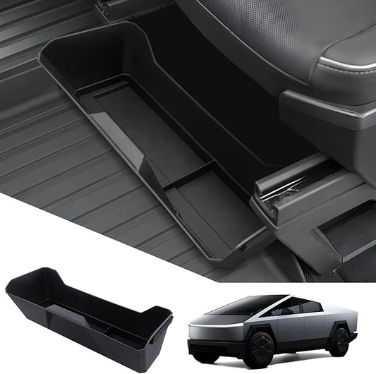 2025 Tesla Cybertruck Under Seat Storage Tray for 2024-2025 Cybertruck Hidden Organizer Tray Box Waterproof Seat Drawer Double Layer Organizer Drawer Accessories