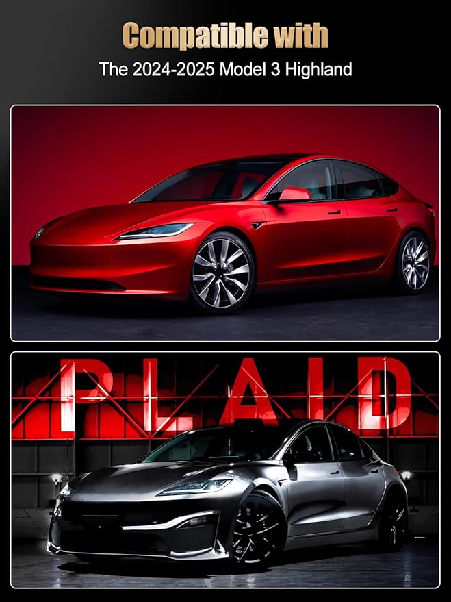 ZIMABLUE White Cyber Truck Steering Wheel For Tesla Model 3 Accessories 2024 2025, White Nappa Leather for Tesla Model 3 Highland 2024-2025 With Heating Function,Without stripe