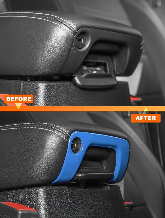 Savadicar Sky Blue Interior Accessories - Armrest Switch Bezel Trim Cover for 2018-Present Jeep Wrangler JL JLU 4XE & Gladiator JT - Solid Color Interior Decor Upgrade Option, 1-Piece