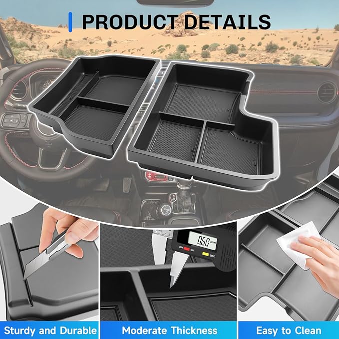 SXCY for 2025 Toyota Sienna Under Console Organizer [Not for Console w/Cool Box] for 2021-2025 Toyota Sienna Accessories 2021-2025 Sienna Under Armrest Organizer 2024 2025 Sienna Under Console Tray