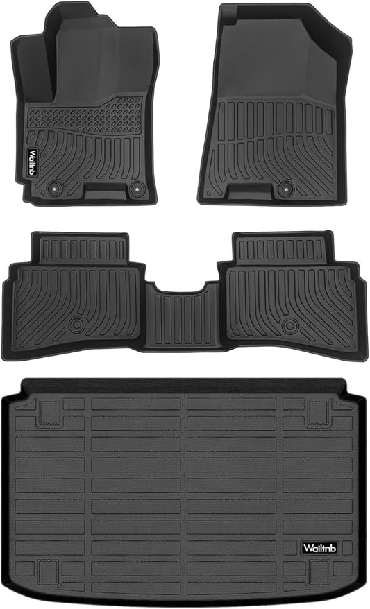 Wailtnb-Floor Mats & Cargo Mat Custom Fit for Hyundai Venue 2020-2026 (Lowest Cargo mat) All Weather Car Mats Floor Liner Hyundai Venue Accessories Black