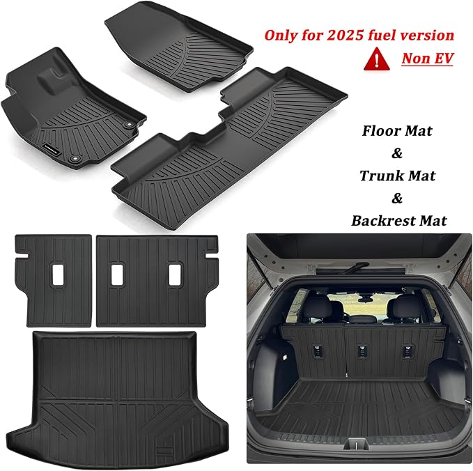 Floor Mats & Trunk Mat Backrest Mat for 2025 Chevy Equinox(Only Gas), TPE All Weather Protection Car Floor Liners with Cargo Linersfor Chevrolet Equinox Accessories