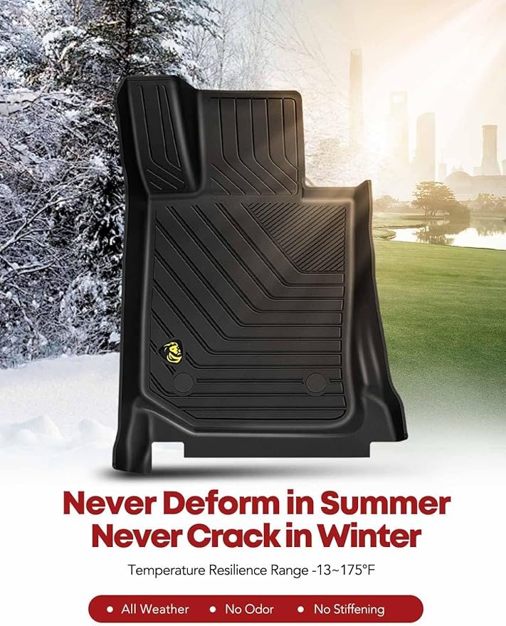 YHTAUTO Floor Mats Fit 2019-2024 BMW 3 Series, TPE All Weather Car Mats Waterproof Anti-Slip Odorless Floor Liner, Interior Car Accessories Front & 2nd Row Liner