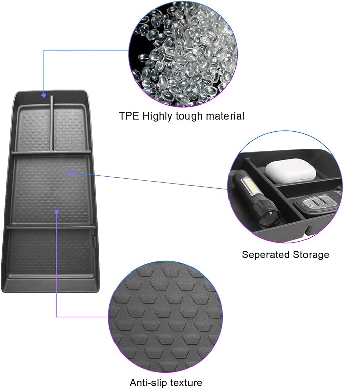 SXCY for 2025 2026 Chevrolet Equinox Center Console Organizer 2025 2026 Chevy Equinox Under Console Organizer Tray Equinox 2025 2026 Accessories Center Console Tray