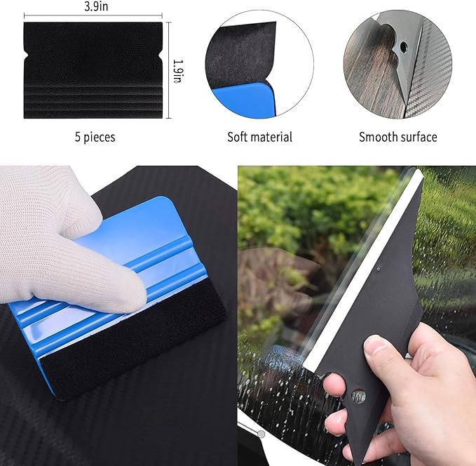 JIURUN 43 PCS Car Window Tint Kit, Vinyl Wrap Tool Window Tint Squeegee Tools Vehicle Glass Protective Film Installation Kit Automotive Window Film Tinting Kit