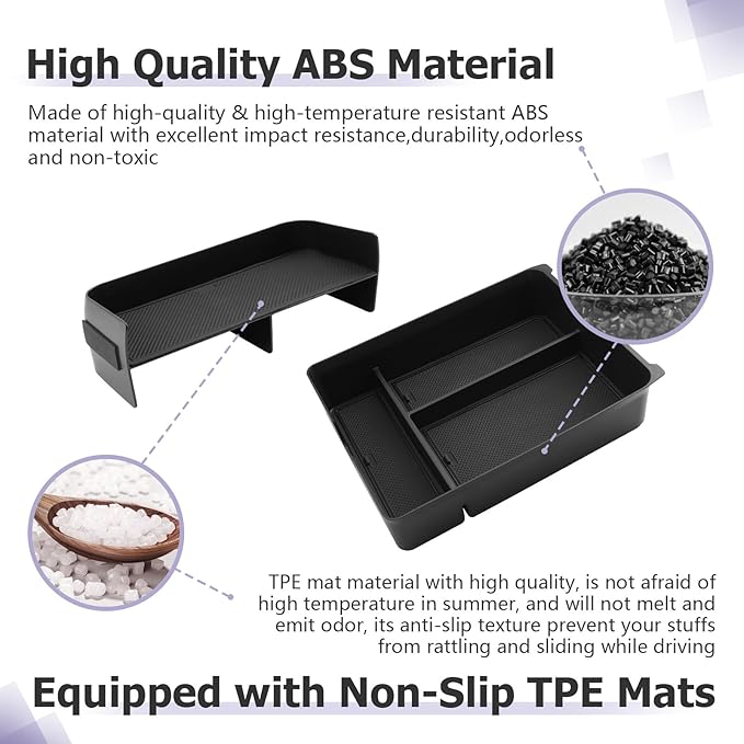 LUWU 2026 Honda Passport Accessories Compatible with 2023 2024 2025 Pilot & 2026 Passport Center Console Organizer, Armrest Storage Box Tray Organizer Insert Tray 2025 Pilot Accessories Black 2PCS