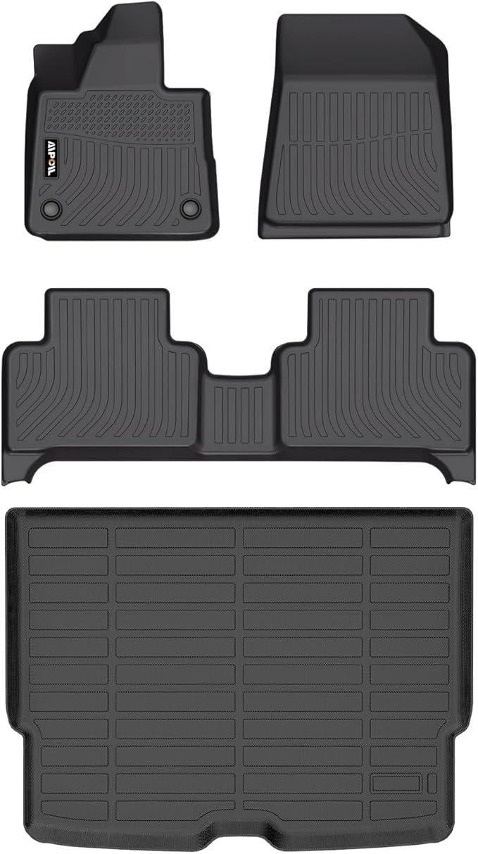 AIPOIL® Floor Mats & Cargo Liner Set for 2025 Volvo EX30 All Weather Protection TPE Anti-Slip Automotive Full Set Custom Car Mats Accessories - Black