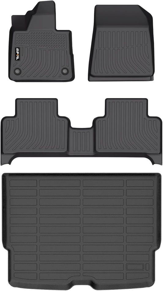 AIPOIL® Floor Mats & Cargo Liner Set for 2025 Volvo EX30 All Weather Protection TPE Anti-Slip Automotive Full Set Custom Car Mats Accessories - Black