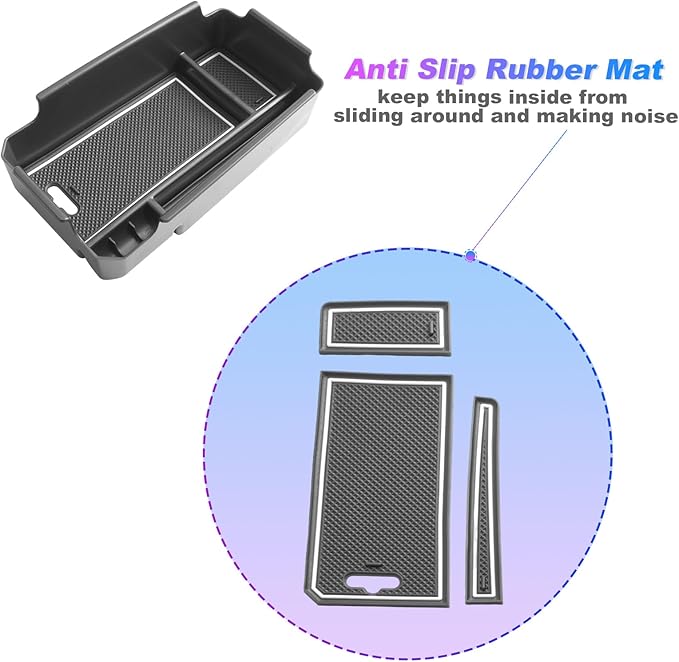 SXCY for 2018-2024 2025 XC40 Center Console Organizer for Volvo XC40 Accessories 2024 2025 XC40 Center Console Tray 2024 XC40 Armrest Console Organizer(White Mats)