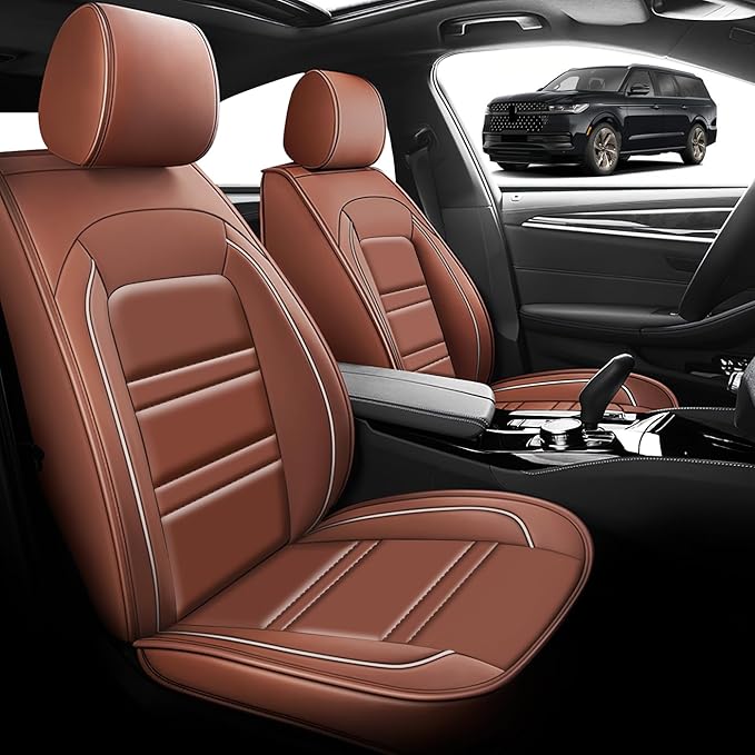 Seat Cover for Lincoln Navigator 1998-2025 | Car Seat Covers Front Seats, Waterproof Seat Protectors, Automotive Front Seat Covers (Front Seat, Coffee)
