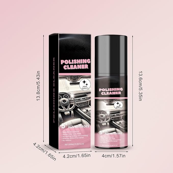 Polishing Cleaner,Car Interior Cleaner, Interior Detail Spray, Cleaning、Decontamination, Interior Multi-Purpose Car Cleaner 100ml(3PCS)