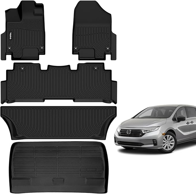 Wailtnb-Car Floor Mats for 2018-2024 2025 Honda Odyssey All Weather Floor Mats for Odyssey Cargo Liner Car Mats Full Set 2025