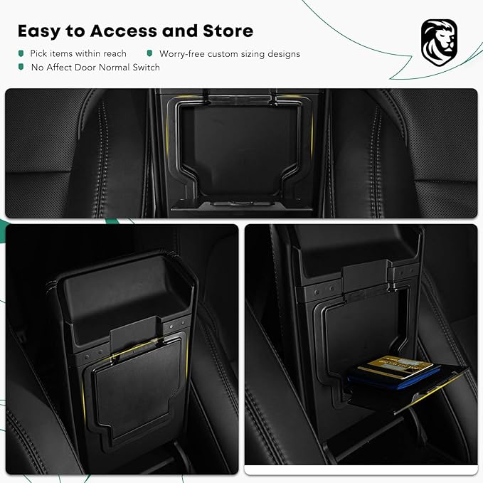 YHTAUTO Armrest Hidden Storage Box Fit 2024 2025 Tesla Model 3 Highland, Center Console Organizer Tray Compartment Storage w/One-Touch Open Refreshed Interior Accessories 1PC