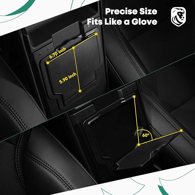 YHTAUTO Armrest Hidden Storage Box Fit 2024 2025 Tesla Model 3 Highland, Center Console Organizer Tray Compartment Storage w/One-Touch Open Refreshed Interior Accessories 1PC