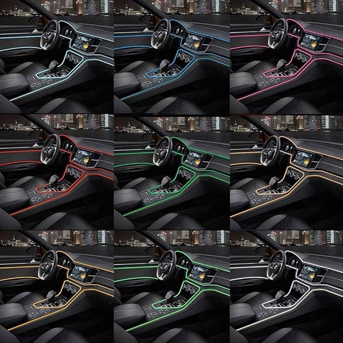 ABALDI Car Light El Wire Car Interior Trim Light Strip for Car Interior Decoration(3m/9ft,Pink)