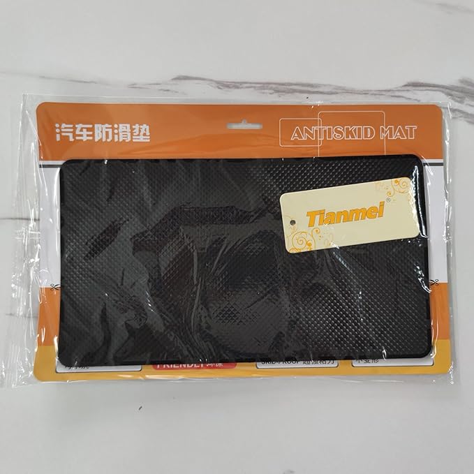 Tianmei 10.6in x 6.1in Extra Large Size Anti-Slip Rubber Pad, Car Dashboard Universal Non-Slip Mat use for Cell Phones, Sunglasses, Keys, Coins and More (Pure Black)