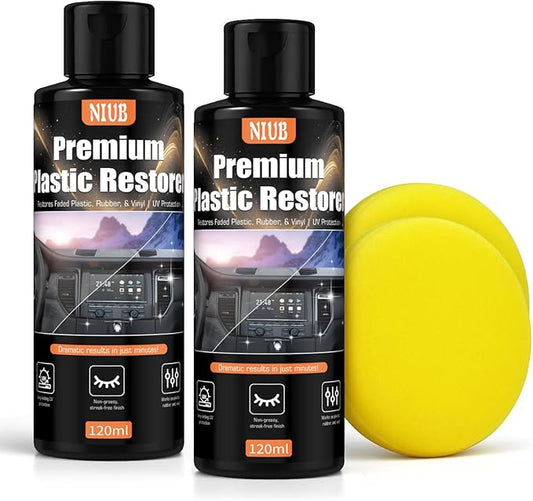 240ML Plastic Restorer for Cars, Car Plastic Restorer, Black Trim Restorer, Restores Faded Plastic, Plastic Restorer for Car Exterior & Interior