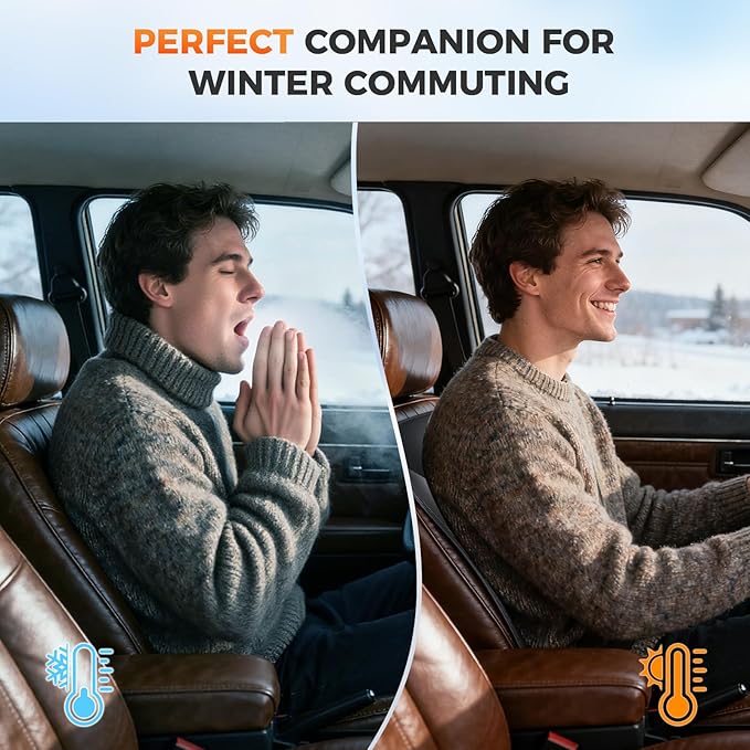 FLORICH Winter Car Seat Cover Furry Seat Cushion for Car Driver or Passenger Seat Cushion Front Car Seat Covers for Full Back Universal Fit for Car SUV Truck Van, Black, 1PCS