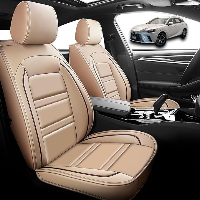 Seat Cover for Lexus Car rx350 2007-2024 | Car Seat Covers Front Seats, Waterproof Seat Protectors, Automotive Front Seat Covers (Front Seat, Beige)