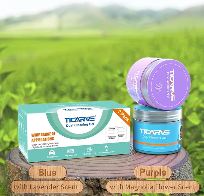 TICARVE 2Pack Cleaning Gel for Car Cleaning Putty Car Slime for Cleaning Car Detailing Putty Detail Tools Car Interior Cleaner Automotive Car Cleaning Kits Keyboard Cleaner Blue Purple (320g/11.2oz)