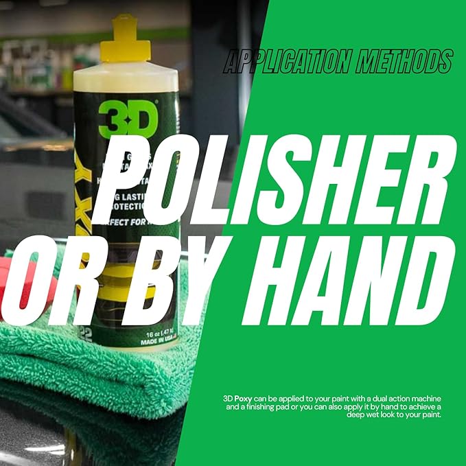 3D POXY Montan Wax Sealant – Long Lasting Hybrid Car Wax for High Gloss Finish & Paint Protection | Non-Staining Formula | Easy to Apply | Made in USA |8 oz