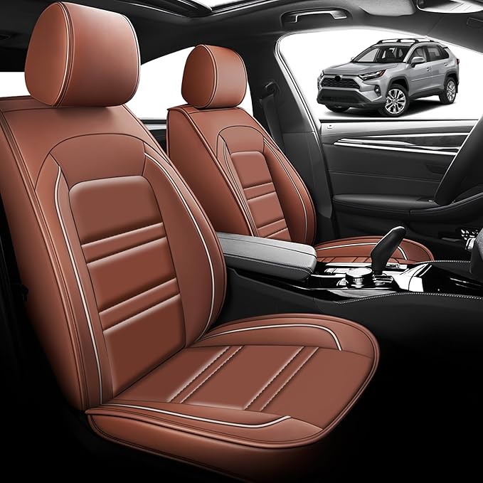 Seat Cover for Toyota Tacoma 2007-2025 | Car Seat Covers Front Seats, Waterproof Seat Protectors, Automotive Front Seat Covers (Front Seat, Coffee)