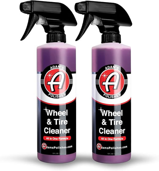 Adam's Polishes Wheel & Tire Cleaner (16oz, Pack of 2) - Professional All in One Tire & Wheel Cleaner Car Wash Well Cleaning Spray for Car Detailing, Safe On Most Rim Finishes