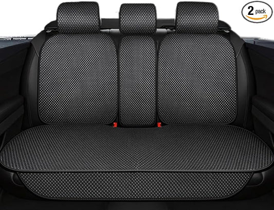 Auto Newer Luxury Breathable Rear Bench Car Seat Cover Fit Four Seasons, Back Seat Protector，Universal Rear of Car Seat Cushions,Universal Fit for 95% Cars,SUV,Pickup,Van（Rear Seat,Black