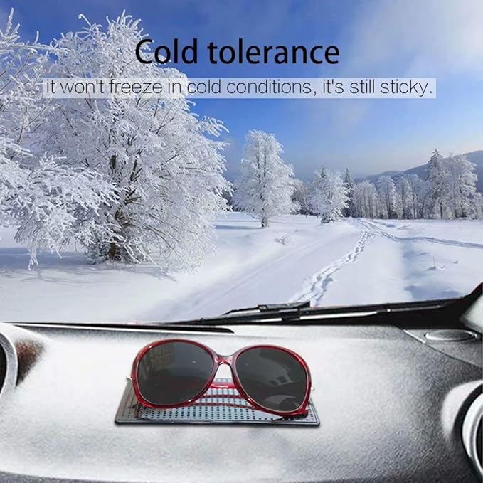 Sticky Dash Pad (4 Pack), Removable and Traceless Car Dashboard Mat with Heat Resistant, Sticky Non-Slip Dashboard Gel Pad for Cell Phone, Sunglasses, Keys, Coins and More (Size: 5.9" x 3.5")