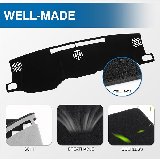 KUST Car Dash Cover Compatible with Toyota Tacoma 2024-2026 & 2025 Toyota 4Runner Dash Carpet Polyester Non-Slip Dash Protector Interior Accessories for Tacoma Custom Fit Dash Mat No Glare Black