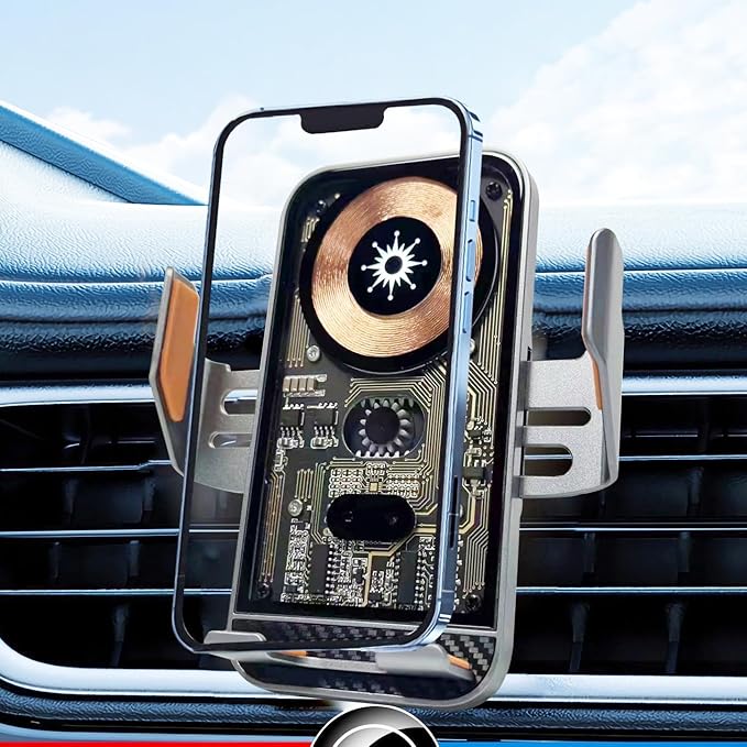 Wireless Car Charger Mount, 15W Fast Charging Auto Clamping Car Charger Holder for iPhone/Samsung for iPhone 16 15 14 13 12 11 Pro,Samsung Galaxy S25 S24 Ultra S23 S22 S21 S20