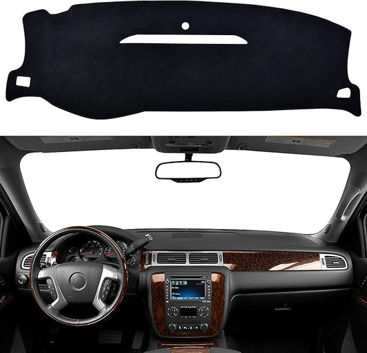 SPEEDWOW Dashboard Dash Board Cover Mat Carpet Compatible with Chevy Tahoe Suburban 2007-2014, Compatible with Avalanche Silverado 1500 2500 3500 LTZ 2007-2013, Sierra SLT Denali 07-13, Yukon XL 07-14