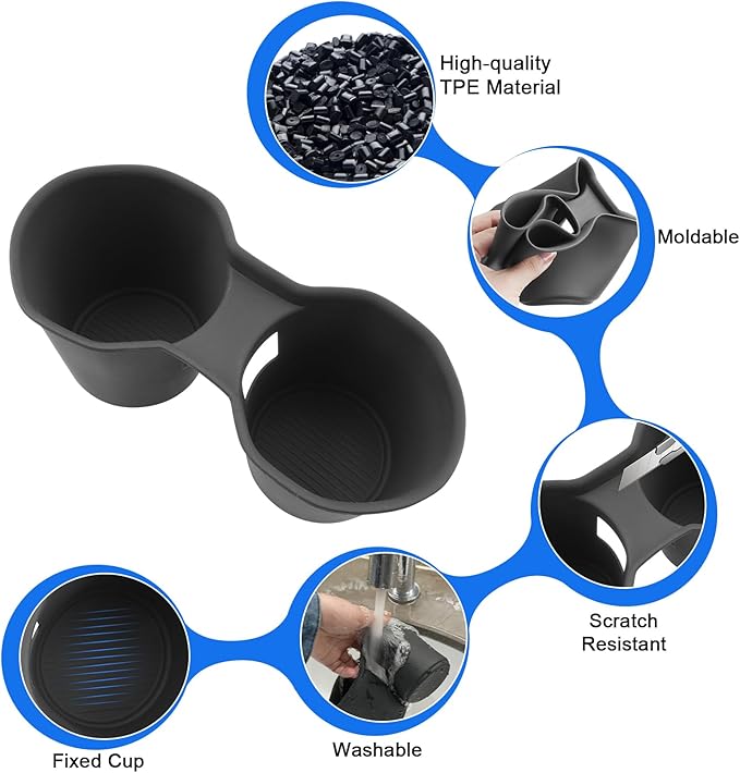 SXCY for 2025 Subaru Forester Cup Holder Insert 2025 Forester Accessories TPE Cup Holder Limiter for 2025 Forester Console Cup Holder Adapter Non-Slip Drink Stopper Drink Stabilizer