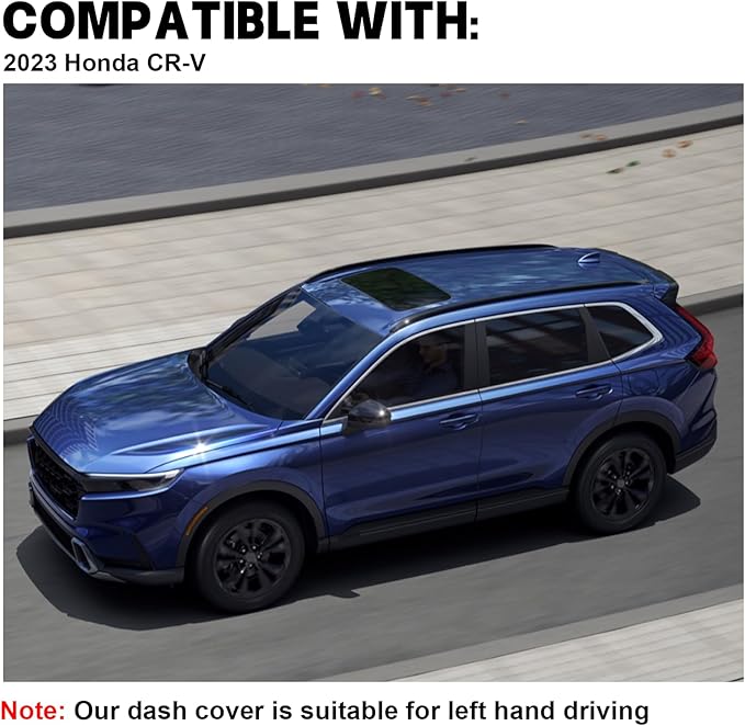 SPEEDWOW Dashboard Dash Board Cover Mat Carpet Compatible with Honda CRV CR-V 2023-2025(Without HUD Models) Dashboard Mat Covers Internal Accessories Black