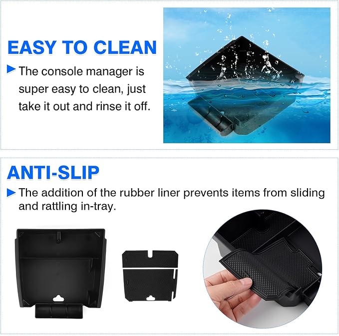 Autorder Center Console Organizer for 2023-2026 Chevy Chevrolet Colorado/GMC Canyon Accessories Armrest Storage Box Secondary Insert Tray with Anti-Slip Mats