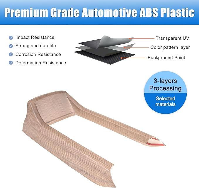 Armrest Box Frame Trim for Honda Pilot 2016-2022/ Ridgeline 2020-2023/ Passport 2019-2023 Accessories, ABS Center Console Armrest Box Frame Protective Cover (Pear Wood Grain)