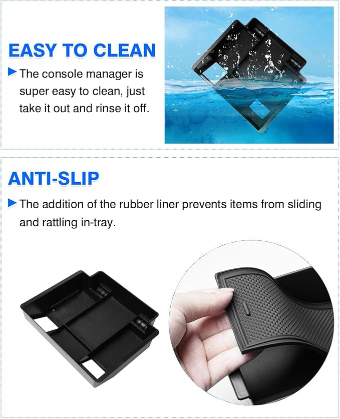 Autorder Center Console Organizer for 2022-2026 Chevy Chevrolet Silverado&Sierra 1500/2024-2026 Silverado&GMC Sierra 2500HD/3500HD Accessories Armrest Storage Box(Only Fit Full Console w/Bucket Seats)