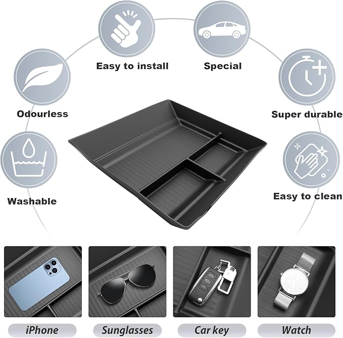 SKTU Upgrade for 2025 2026 Nissan Armada Accessories Center Console Organizer for 2025 2026 Nissan Armada Under Console Tray 2025 2026 Armada Lower Console Tray ABS Durable