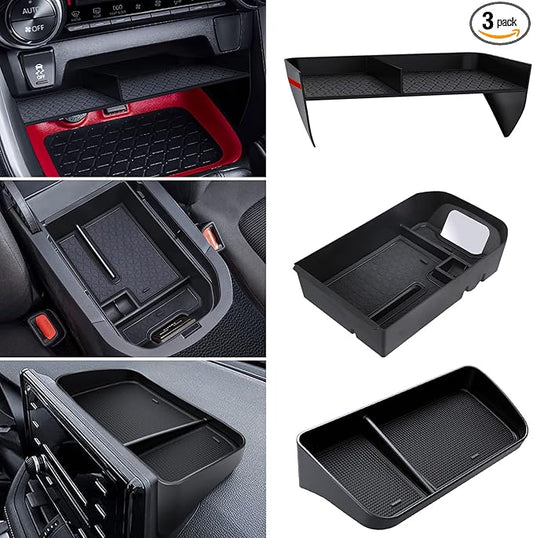 Upgraded Center Console Organizer Compatible with Toyota RAV4 2025 2024 2023 2022-2019 Interior Accessories, Armrest Storage Box, Dash Storage Tray(Not for New 10.5'' Multimedia Display)-3pcs